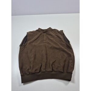 Zero Restriction Vest Mens Medium Brown Golf Pullover Microfiber Suede Made USA